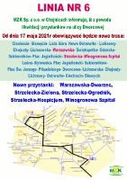 Mapka z nowym przebiegiem linii nr 6